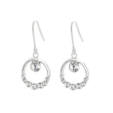 Load image into Gallery viewer, Elegant Round Earrings with Silver Austrian Element Crystals