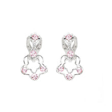 Load image into Gallery viewer, Cutie Flower Non Piercing Earrings with Pink Austrian Element Crystals