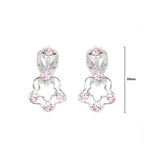 Load image into Gallery viewer, Cutie Flower Non Piercing Earrings with Pink Austrian Element Crystals