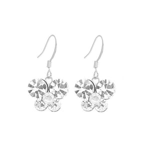 Butterfly Earrings with Silver Austrian Element Crystals