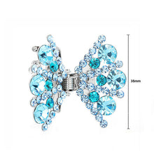 Load image into Gallery viewer, Bow Hair Clip in Light Blue Austrian Element Crystals