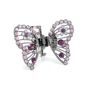 Butterfly Clamp in Purple Austrian Element Crystals