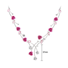 Load image into Gallery viewer, Elegant Rose Necklace with Silver Austrian Element Crystals and Crystal Glass