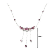 Load image into Gallery viewer, Elegant Necklace with Purple Austrian Element Crystals