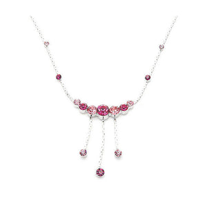 Elegant Necklace with Pink Austrian Element Crystals