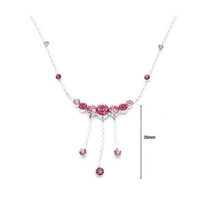 Elegant Necklace with Pink Austrian Element Crystals