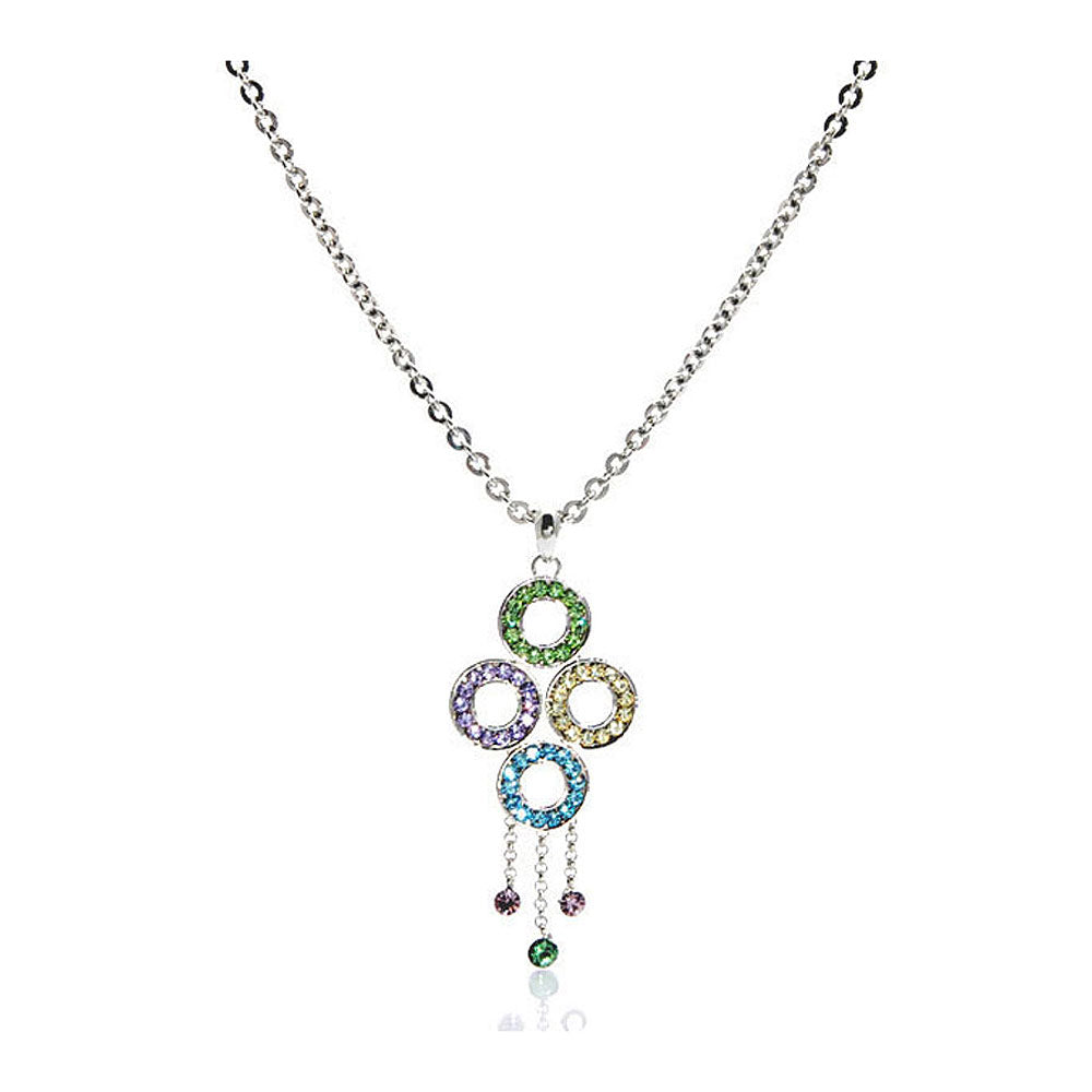 Get Together Pendant with 4-color Austrian Element Crystals and Necklace