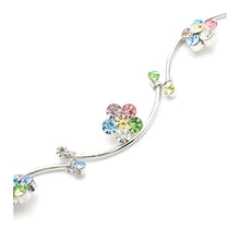 Load image into Gallery viewer, Flower and Wave Bracelet with Multi-colour Austrian Element Crystals