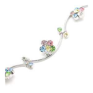 Flower and Wave Bracelet with Multi-colour Austrian Element Crystals