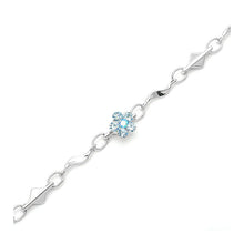 Load image into Gallery viewer, Mini Flower Bracelet with Light Blue Austrian Element Crystals
