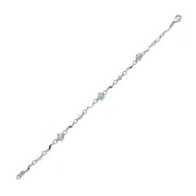 Load image into Gallery viewer, Mini Flower Bracelet with Light Blue Austrian Element Crystals