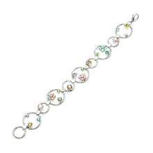 Load image into Gallery viewer, Flower in Circle Bracelet with Multi-colour Austrian Element Crystals