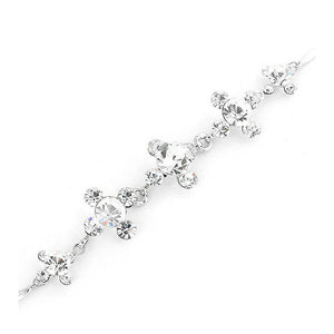 Glistening Bracelet with Silver Austrian Element Crystals and CZ Beads