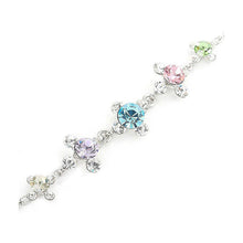 Load image into Gallery viewer, Glistening Bracelet with Silver Austrian Element Crystals and Multi Color CZ Beads