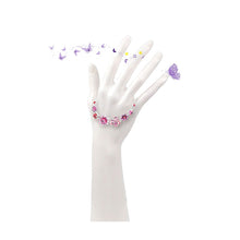 Load image into Gallery viewer, Flower and Butterfly Bracelet with Pink Austrian Element Crystals