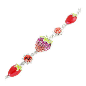 Dreamy Strawberry Bracelet with Pink and Red Austrian Element Crystals