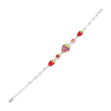 Load image into Gallery viewer, Dreamy Strawberry Bracelet with Pink and Red Austrian Element Crystals