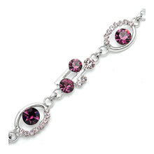 Load image into Gallery viewer, Purple Spots Bracelet with Purple Austrian Element Crystals
