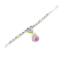 Load image into Gallery viewer, Fancy Bracelet with Pear Charm in Multi Color Austrian Element Crystals