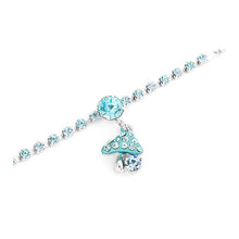 Load image into Gallery viewer, Fancy Bracelet with Mushroom Charm in Blue Austrian Element Crystals