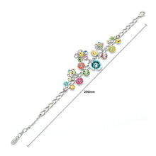 Load image into Gallery viewer, Flower Bracelet with Multi-colour Austrian Element Crystals and Flower Charms