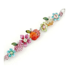 Load image into Gallery viewer, Apple and Flower Bracelet with Multi Color Austrian Element Crystals