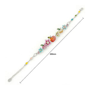Apple and Flower Bracelet with Multi Color Austrian Element Crystals