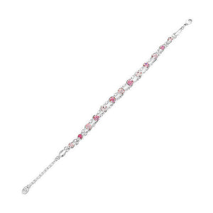 Glistening Bracelet with Pink Austrian Element Crystals