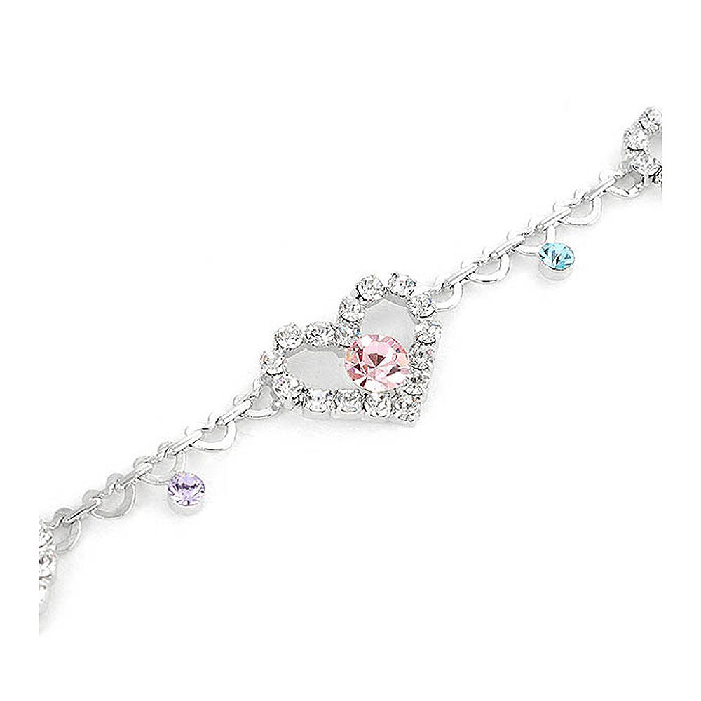 Great Affection Bracelet with Silver and Multi Color Austrian Element Crystals