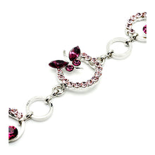 Load image into Gallery viewer, Purple Butterfly Bracelet with Austrian Element Crystals