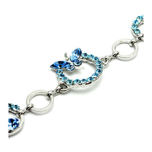 Load image into Gallery viewer, Sky Blue Butterfly Bracelet with Austrian Element Crystals
