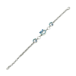 Sky Blue Butterfly Bracelet with Austrian Element Crystals