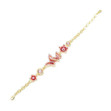 Load image into Gallery viewer, Danicng Butterflies in Flowers Bracelet with Pink CZ and Austrian Element Crystals