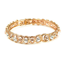 Load image into Gallery viewer, Elegant Bangle with Silver and Gold Austrian Element Crystal