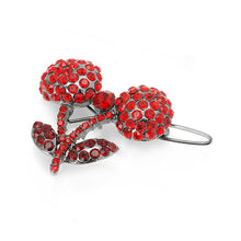 Load image into Gallery viewer, Cherry Hair Clip in Red Austrian Element Crystals