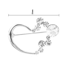 Load image into Gallery viewer, Fashion Love Brooch with Silver Austrian Element Crystals