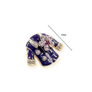 Fancy Clothes Brooch with Purple Austrian Element Crystals