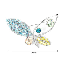 Load image into Gallery viewer, Butterfly Brooch with Multi-color Austrian Element Crystals