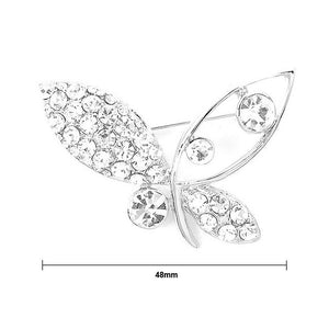 Butterfly Brooch with Silver Austrian Element Crystals