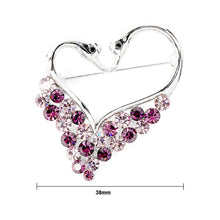 Load image into Gallery viewer, Swans Brooch with Purple Austrian Element Crystals