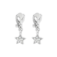Load image into Gallery viewer, Twinkle Little Star Earrings with Silver Austrian Element Crystals (Non Piercing)
