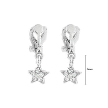Load image into Gallery viewer, Twinkle Little Star Earrings with Silver Austrian Element Crystals (Non Piercing)