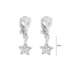 Twinkle Little Star Earrings with Silver Austrian Element Crystals (Non Piercing)