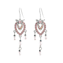 Load image into Gallery viewer, Antique Earrings with Pink Austrian Crystals
