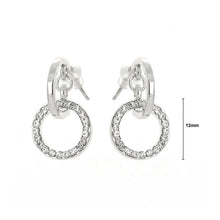 Load image into Gallery viewer, Elegant Round Earrings with Silver Austrian Element Crystals