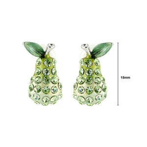 Green Pear Earrings with Green Austrian Element Crystals