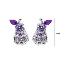 Load image into Gallery viewer, Purple Pear Earrings with Purple Austrian Element Crystals