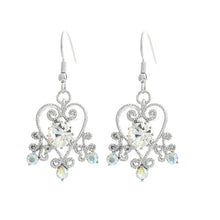 Load image into Gallery viewer, Antique Earrings with Silver Austrian Crystals