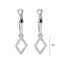 Load image into Gallery viewer, Swaying Rhombus Earrings with silver Austrian Element Crystals