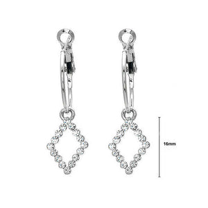 Swaying Rhombus Earrings with silver Austrian Element Crystals